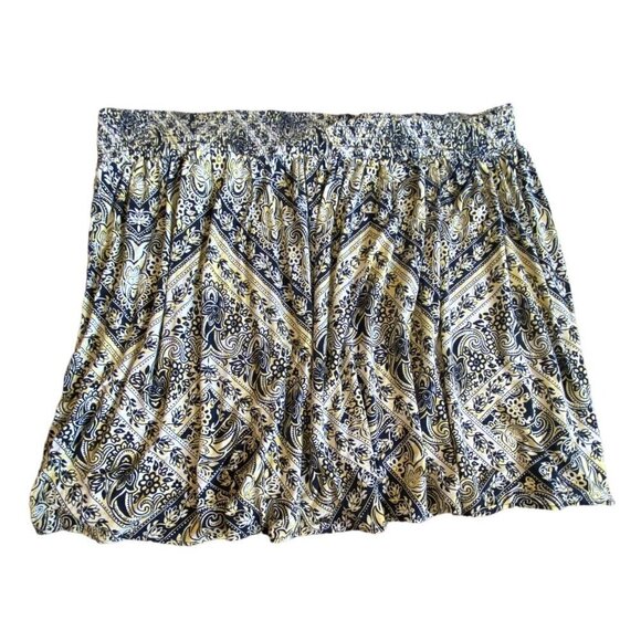 Lane Bryant Elastic Waist Pull-On Skirt Floral Print in Blue / Yellow Womens 26/ - Picture 5 of 7